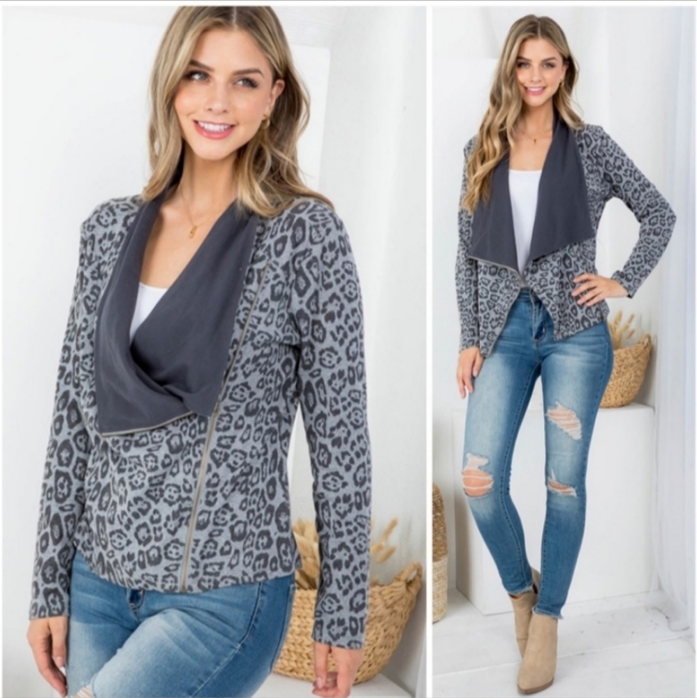 Blue B Animal Print Cardigan/Jacket